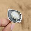 Natural Rainbow Moonstone Gemstone Promise White Adjustable Ring 925 Silver