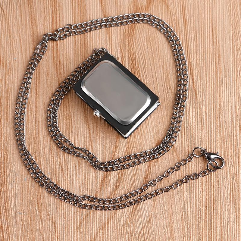 Anime Death Note Shape Black Suqare Quartz Pocket Watch