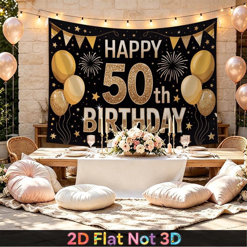 Party Backdrop Birthday 50Th Photo Booth Background Front Door Decor