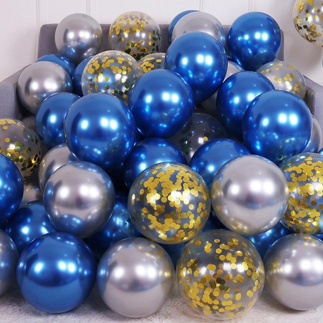 Metal Blue Thick Transparent Starry Sky Latex Helium Balloon Set for Birthdays Weddings Blue Theme Balloon Graduation Decoration 5