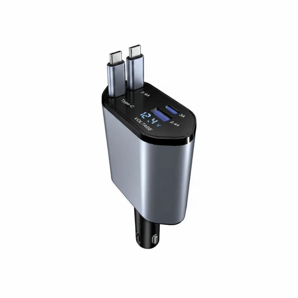 Fast Charge Retractable Car Charger Retractable Cable USB Type C Car Charger  Universal For Cars