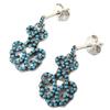 [P1213] - Silver Turquoise 'Navajos' Silver Earrings (rhodium-plated) - 23x10 Mm