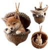 10 шт. Лесные животные Желуди Украшения Уютный Лес Рождественское Украшение 2D Акрил Сосновая Шишка Животное Рождественская Елка Подвесные Украшения для Домашнего Декора