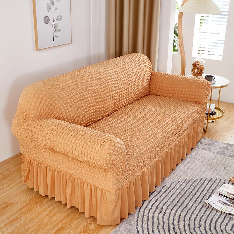High Elastic Bubble Grid Sofa Cover 1/2/3/4 with Skirt Hem, All Season Universal Pet Anti Dirt