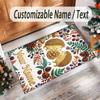 Forest Theme Crystal Velvet Floor Rug Personalized Custom Name Text Warm Carpet Home Decoration