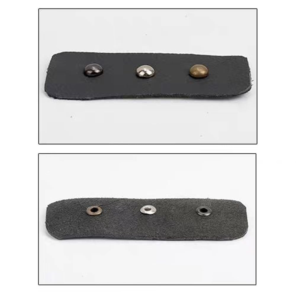 GOUIUN 4mm 100 for leather crafting and doll Single-sided, mushroom-shaped rivets, head, sets, making. Silver.