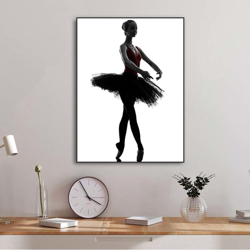 Современные черно-белые картины на холсте с изображением балерины, постеры и принты, настенные художественные картины для гостиной, украшения дома, подарки