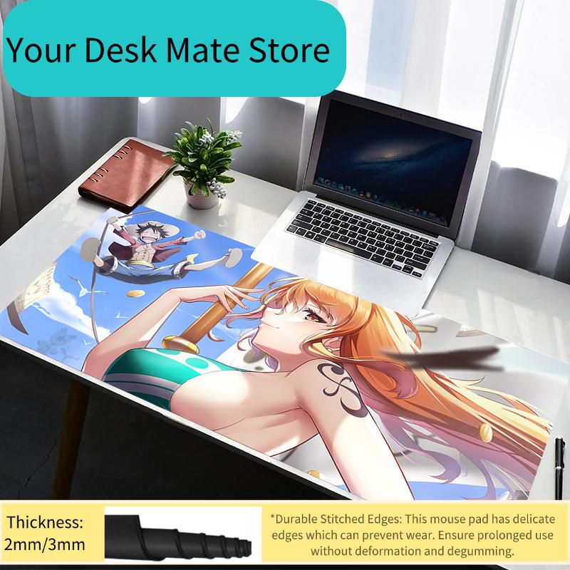 Mouse Pad PC Accessories Non Slip Rubber One Piece Nami Mousepad Laptop Gamer Keyboard Pad Office Computer Gaming Desk Mouse Mat