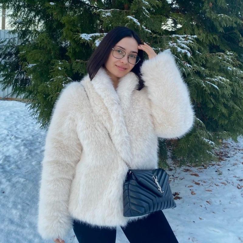 Новое пальто из лисьего меха с лацканами, шерстяное пальто, женское осенне-зимнее утолщенное теплое пальто из искусственного меха