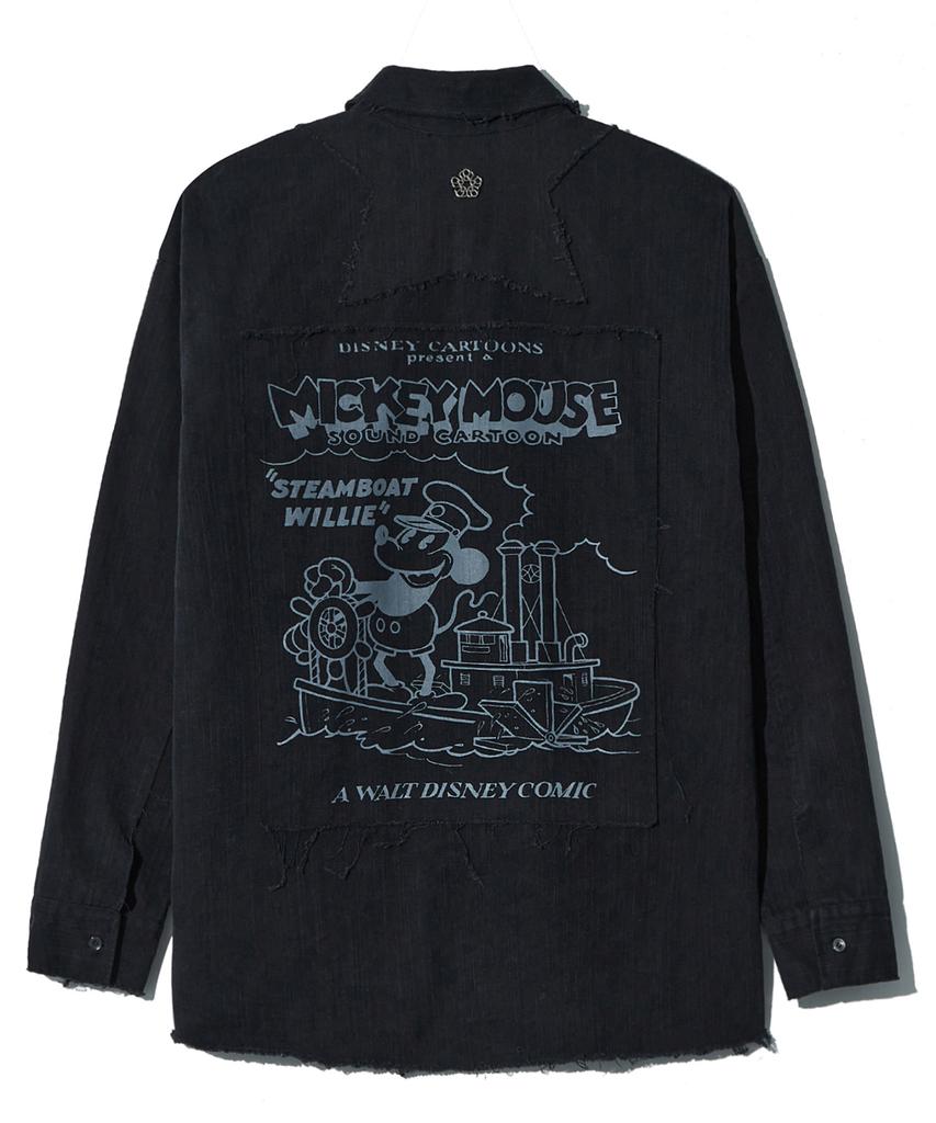 ULKIN [Disney] Oversized Patchwork Shirt_Black