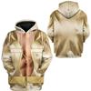 Overlay Garment Pattern Print Hoodie for Men, Multi Layer Print and Rugged Tone Graphics Full Graphic Loose Pullover, Made for Street Art Theme Events