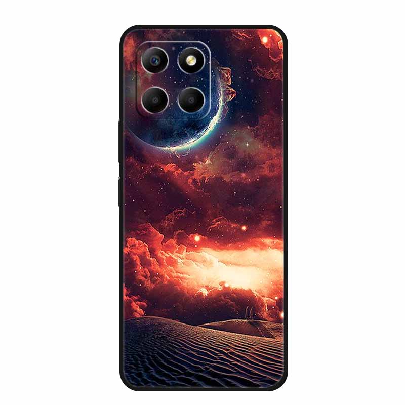 Чехол для Honor X6a Животные ТПУ Силикон Мягкая Задняя Крышка Телефона для Huawei Honor X6a HonorX6A 2023 Защитный Волк Черный Крутой Чехол