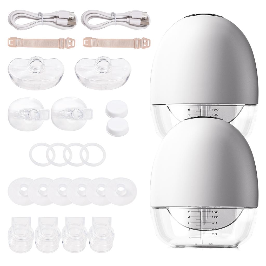 Переносной молокоотсос Электрический молокоотсос без помощи рук со светодиодным экраном для грудного вскармливания 4 режима 9 уровней всасывания Низкий уровень шума с сбором молока на 150 мл