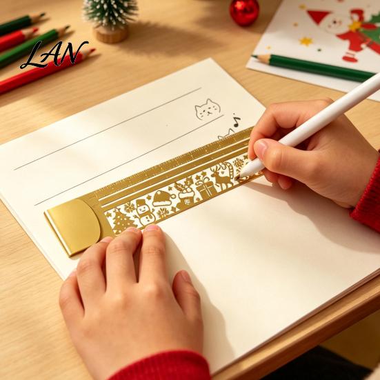 Fine Polished Stationery Multi-functional Bookmark Ruler, Ghost/Snowman/Cat/Dog/Tiger/Bird/Dinosaur/Flower Shape Hollow Design, Iron Metal Ruler