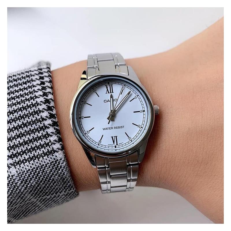 Casio Серия STANDARD серия DRESS ретро литературный и универсальный кварцевый механизм стальной ремешок японские и корейские часы женские LTP-V005D-2B3
