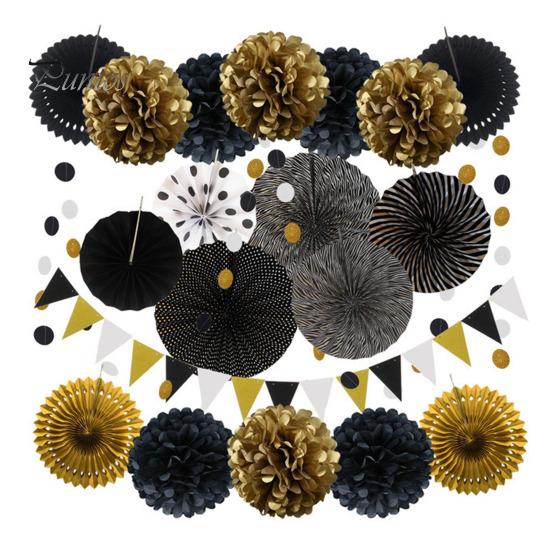 1 комплект, комплект для украшения вечеринки, красочные бумажные вееры с цветами, помпоны, баннеры, карнавальные украшения для дня рождения, праздника, фиесты