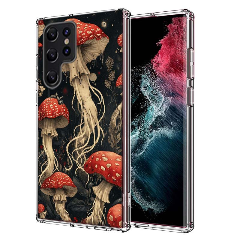 Colorful Mushroom Capa Phone Case For Samsung S26 Ultra S25 Edge Galaxy S23 S21 S20 S24 FE S22 S10 Plus Cover Clear TPU Shell Co