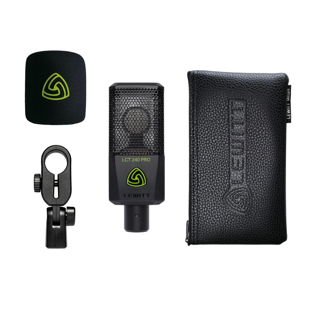 LCT 240Pro Vocal Set Black Condenser Microphone Large Diaphragm Unidirectional Vocal Instrument Recording Distribution Pop Filter Included