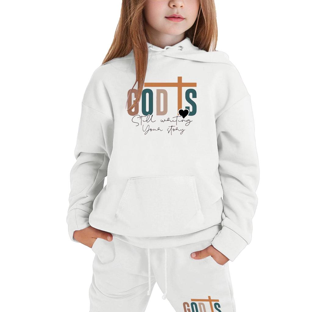 Мальчики Девочки Спортивный костюм Одежда Толстовка с капюшоном Беговые штаны Спортивные костюмы Комплект Модный наряд