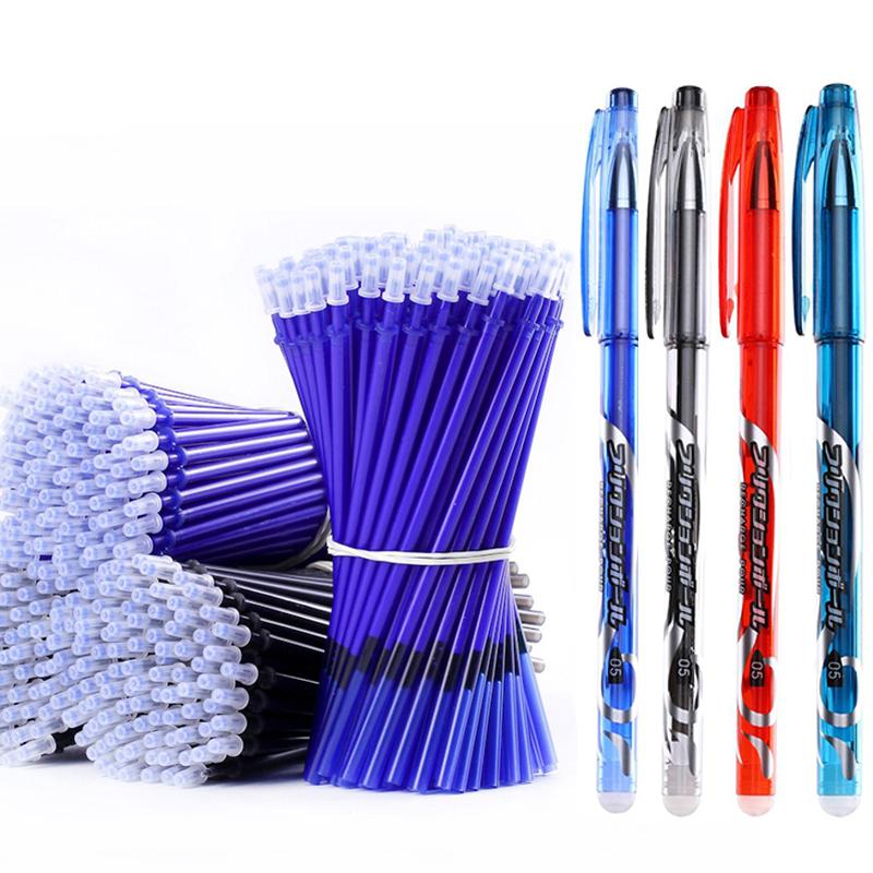 53Pcs/Set Erasable Gel Pen 0.5mm Erasable Pen Refill Rod Blue Black Ink Washable Handle For School Student Writing Stationery