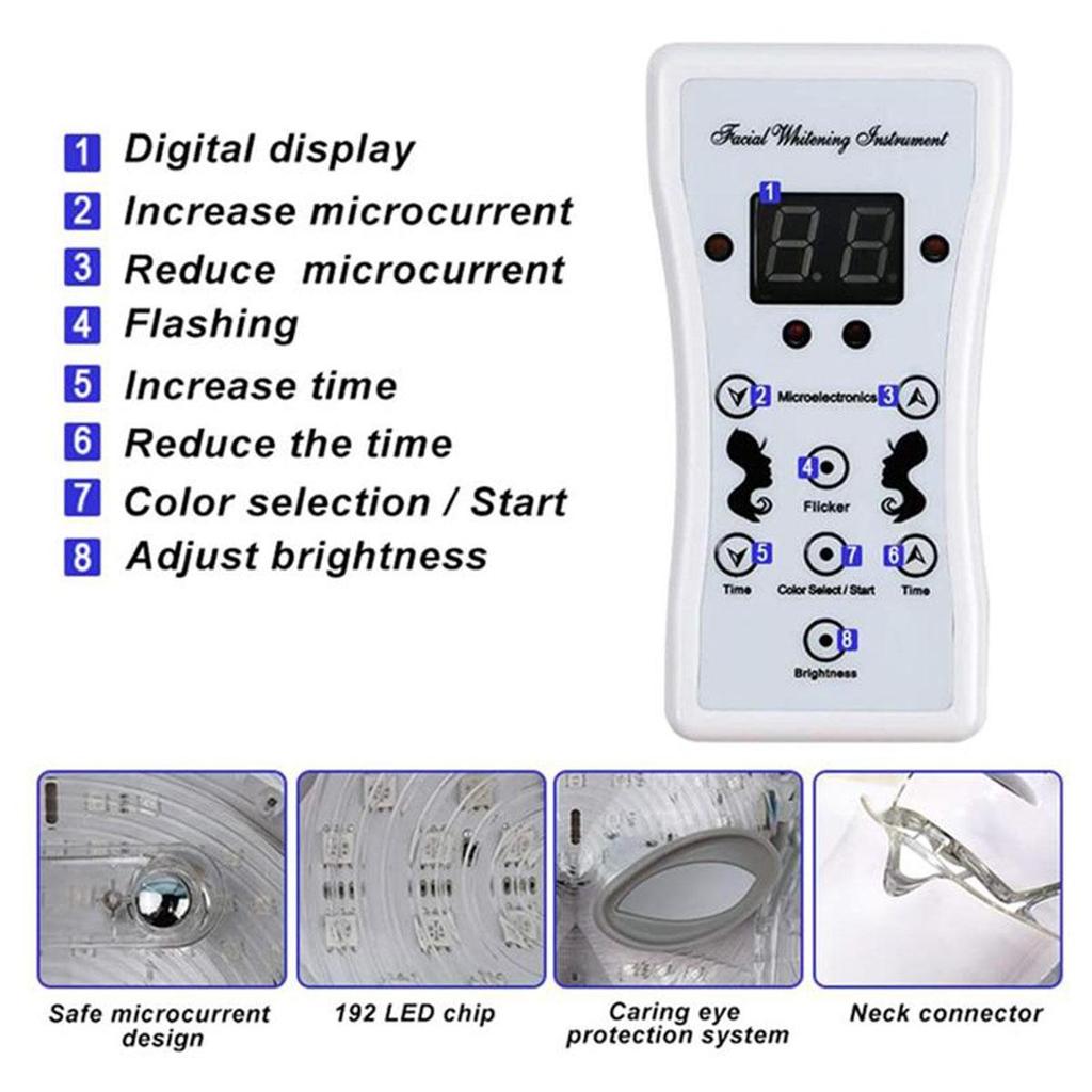 7 Colors Led Facial Mask Machine Light Photon Therapy Acne Face And Neck Set Beauty Led Light Treatment Skin Rejuvenation
