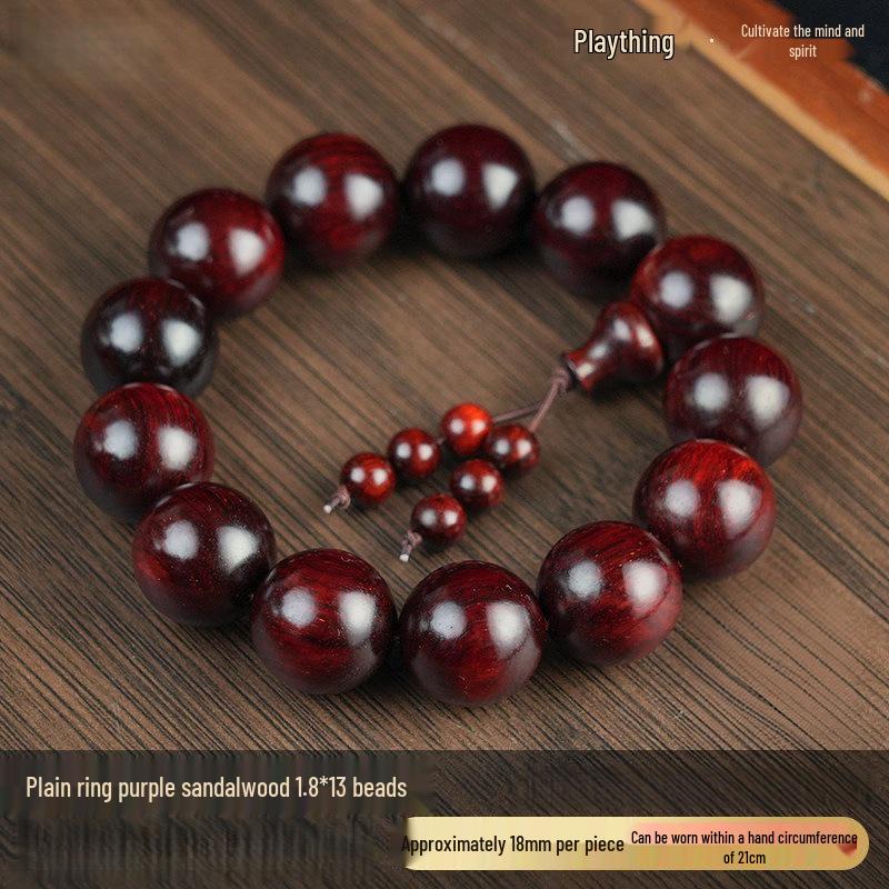 Indian Red Sandalwood 108-Bead Prayer Bracelet for Men & Women – Small-Leaf, Star-Patterned, Handcrafted Spiritual Bead String.