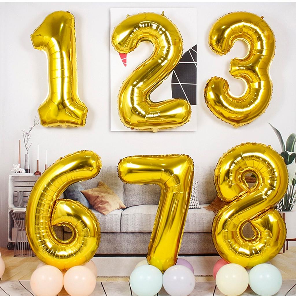 Алюминиевая пленка фольгированный воздушный шар с цифрами Широкое применение Безопасные и прочные цифры 0-9 фольгированные шары