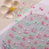 Cute Cherry Bow Nail Stickers Relief 3D Nail Appliques Adhesive Sliders Nail Art Accessories Nail Decoration