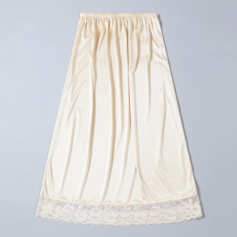 Женская нижняя юбка из атласа с кружевом