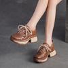 GKTINOO 2025 Autumn New Genuine Leather Sneakers Retro Handmade Casual Shoes Round Toe Lacd-up Women's Platform Wedge Shoes