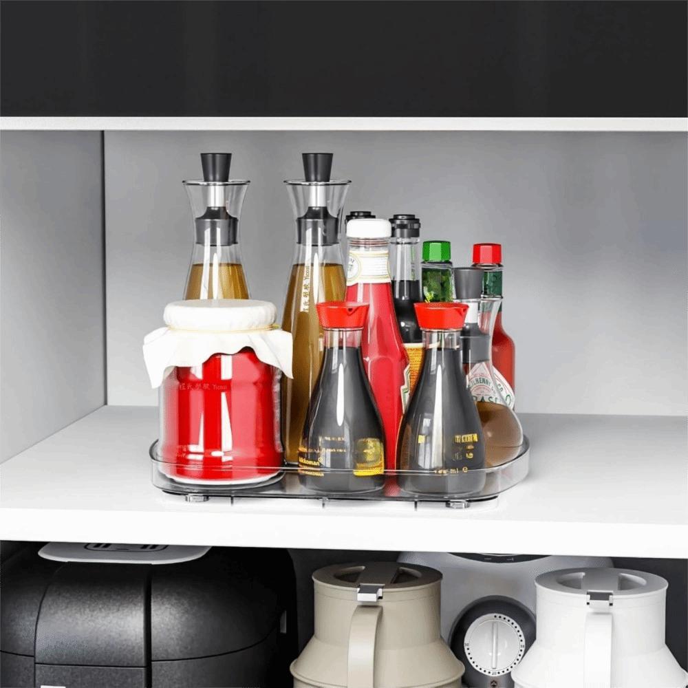 360 Degrees Rotating Rotating Fridge Tray Oval Condiment Organizer Beverages