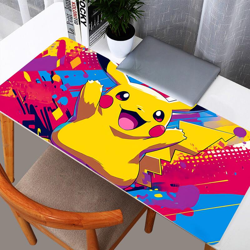 Street Art Pikachu Desk Pad Colorful Urban Graffiti Pokemon Gaming Mouse Mat