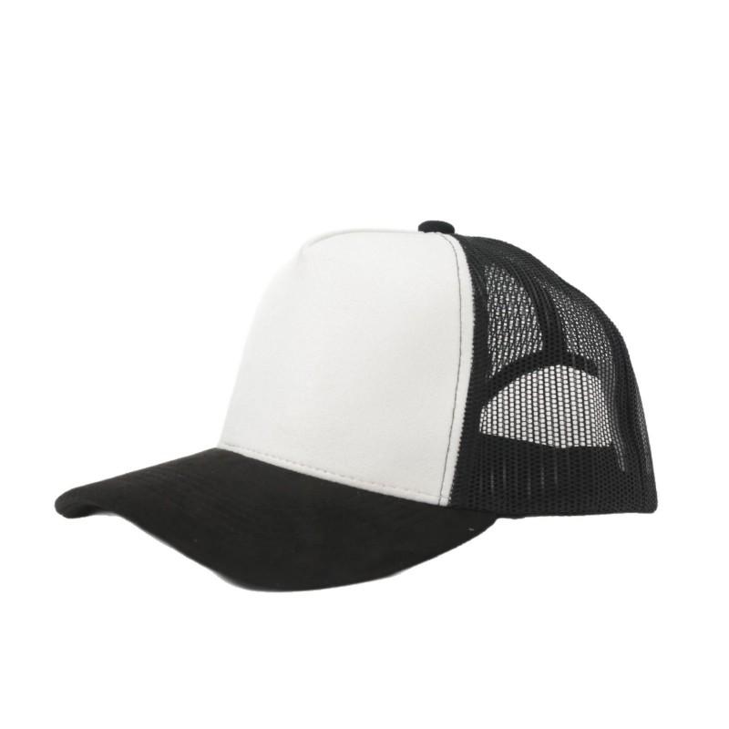 Suede Mesh Baseball Cap Solid Color Embroidered Structured Sun Hat Outdoor