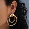 Women Metal Gold Earrings Geometric Shape Electroplated Fashion Office Looks