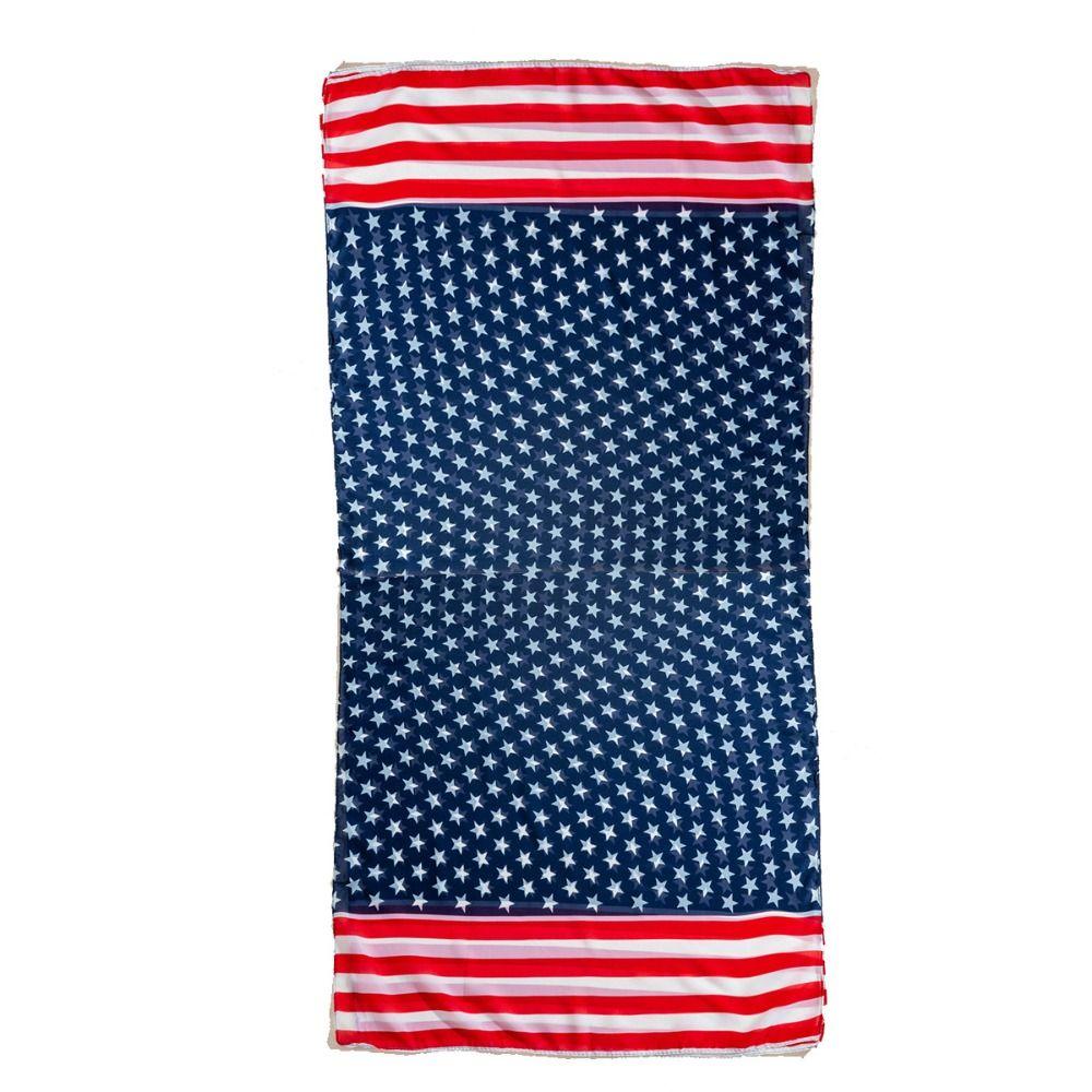 Classic American Independence Day Flag Scarf Sun Protection Five Pointed Star Design Chiffon Scarf Windproof Beach Scarf Women's