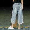 Pants Women's Denim Ripped Jeans Summer Clothes Baggy Jean Y2k Streetwear Wide Leg Pant Womens Clothing