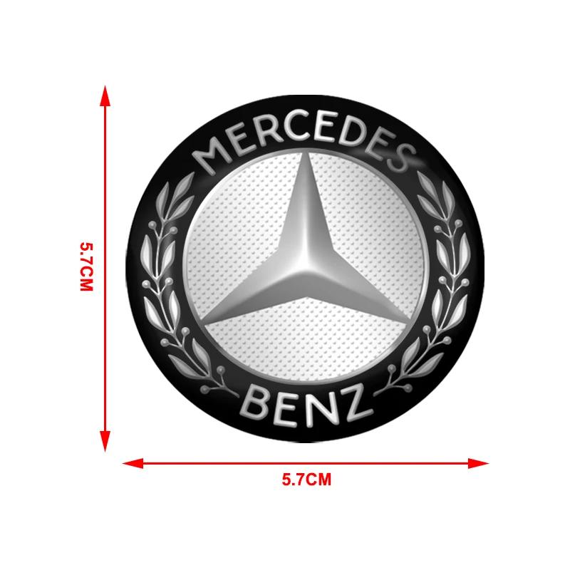 Car Sticker 4Pc Car Wheel Hub Center Cap Sticker Metal Emblem Sticker For Mercedes-Benz AMG C450 C200 C220 C250 C300 C400 W205 S