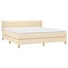 Maison Exclusive - Sommier à lattes de lit avec matelas Crème 160x200 cm Tissu