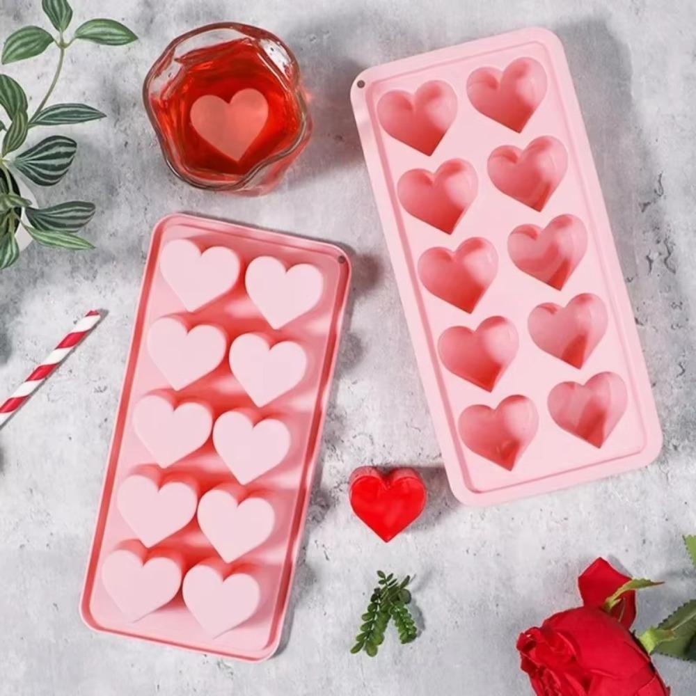 Pink Blue Red Ice Cube Mold 3D Love Heart Ice Making Tools Reusable Ice Tray  Kitchen Gadgets