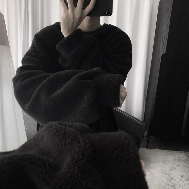 Свитшоты для женщин Зимние флисовые свободные пуловеры Толстовки с длинным рукавом Свободные бархатные джемперы Утолщенные свитшоты Топ
