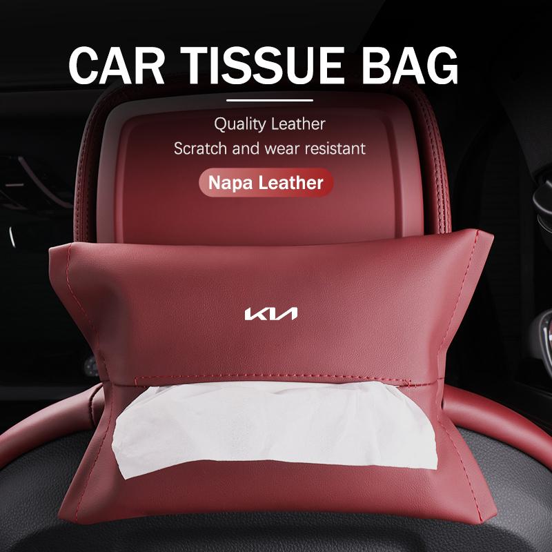 AABIU1 Car Tissue Box Backrest Armrest Box Sun Visor Paper Bag For KIA Stinger Optima Cerato Soul Venga Forte Spectra Sedona