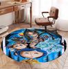 Coraline Pattern Round Rug, Indoor/Outdoor Mat, for Picnic, Gameroom, Bedroom, Office, Living Room, Home Decor Carpet, Birthday Gift