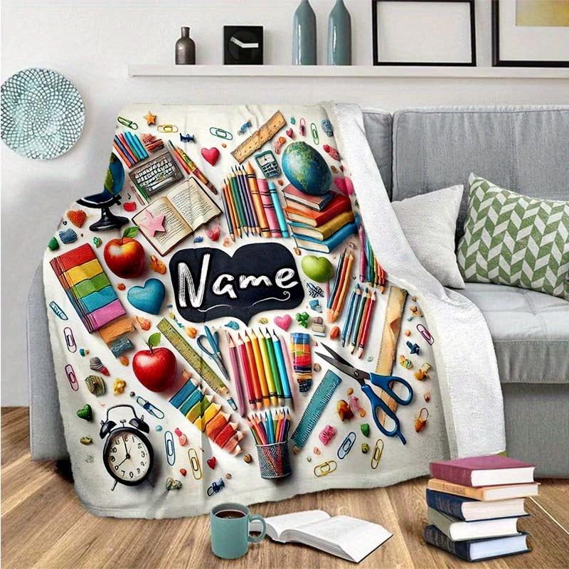 Teacher'S Day Thanksgiving Gift Customize Your Name Blanket Warm Comfortable And Soft Blankets Are Suitable For Home Lunch Break Blanket Office Sofa