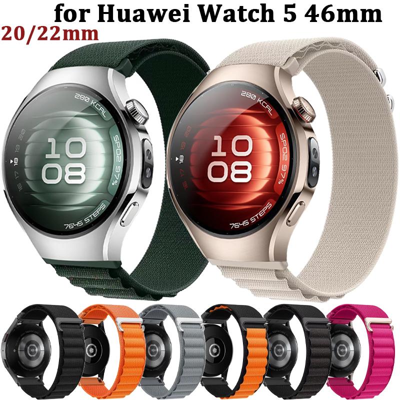 20/22 мм Альпийский ремешок для Huawei Watch 5 46 мм GT4/5/5Pro 46 мм нейлоновый ремешок Samsung watch 7 6 5 Amazfit Active 2 Bip 6 браслет