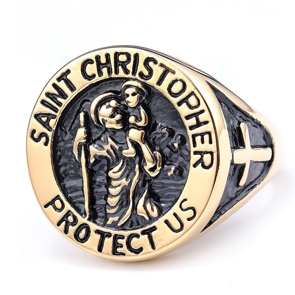 Винтажное кольцо из титановой стали Архангел для мужчин, прочное, стильное ювелирное изделие, подарок для мужчин