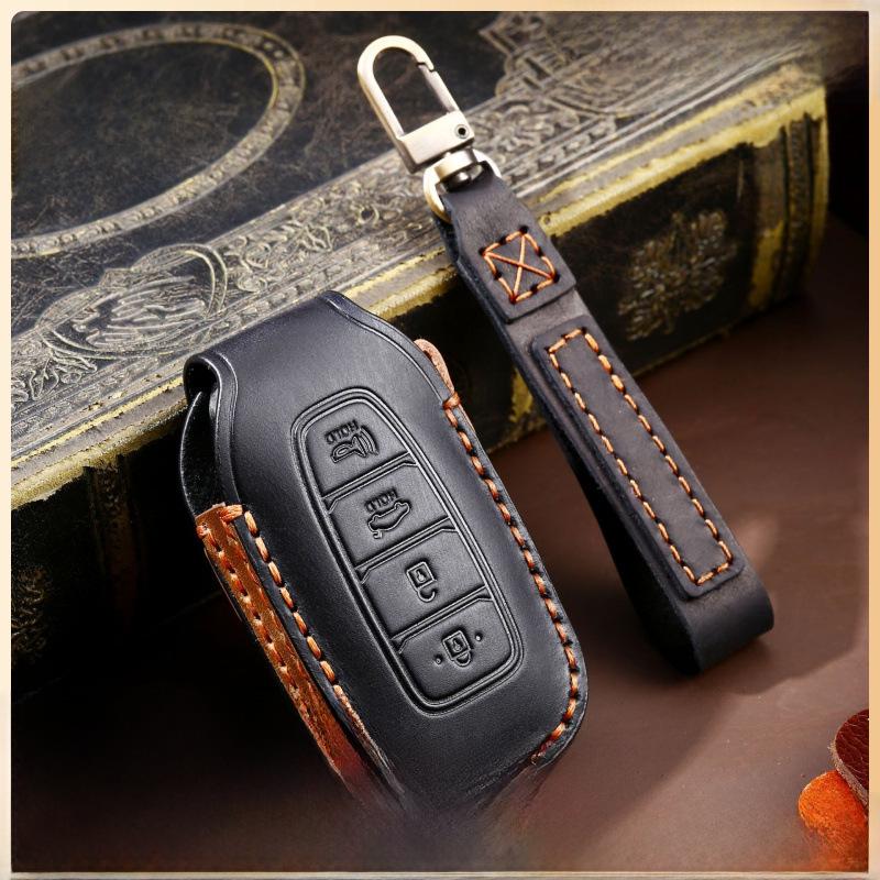 Leather Car Key Cover for Hyundai Fiesta - Cross-Border Hot-Selling Accessory