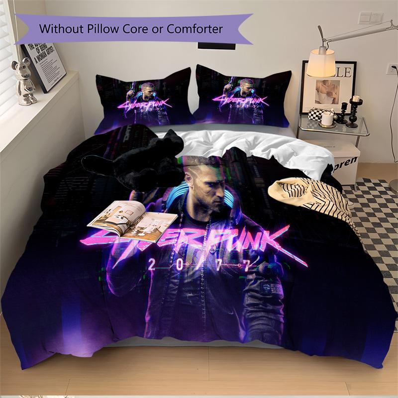 Cyberpunk Future City Print 3Pcs Bedding Setduvet Cover With 2 Bedropillowcase Home Birthday Gift