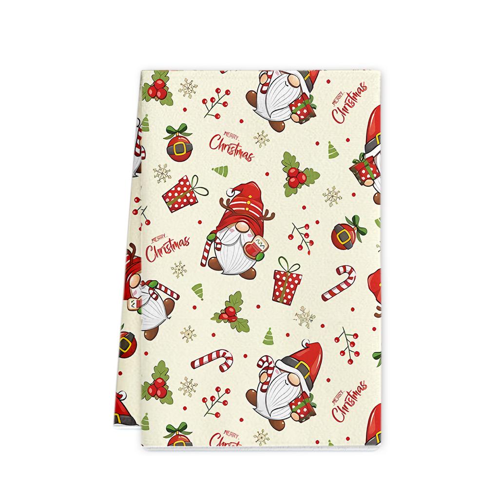 Рождественское полотенце 2025 новое трансграничное полотенце из микрофибры с принтом кухонное полотенце праздничное украшение
