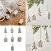 White Ceramic Christmas Tree Ornament Small Ceramic Christmas Themed Ornament Hangings for Tree and Party Decoration
