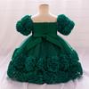 Baby Girl Sequin Flower Dresses Christmas Wedding Lace 1st Birthday Party Dress for Kids Toddler Children Formal Evening Costume